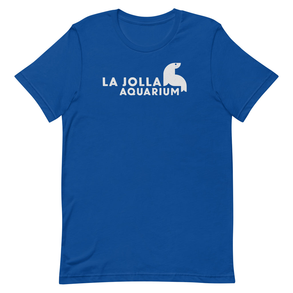 La Jolla Aquarium vintage graphic, printed on a SodaPop Cool t-shirt.