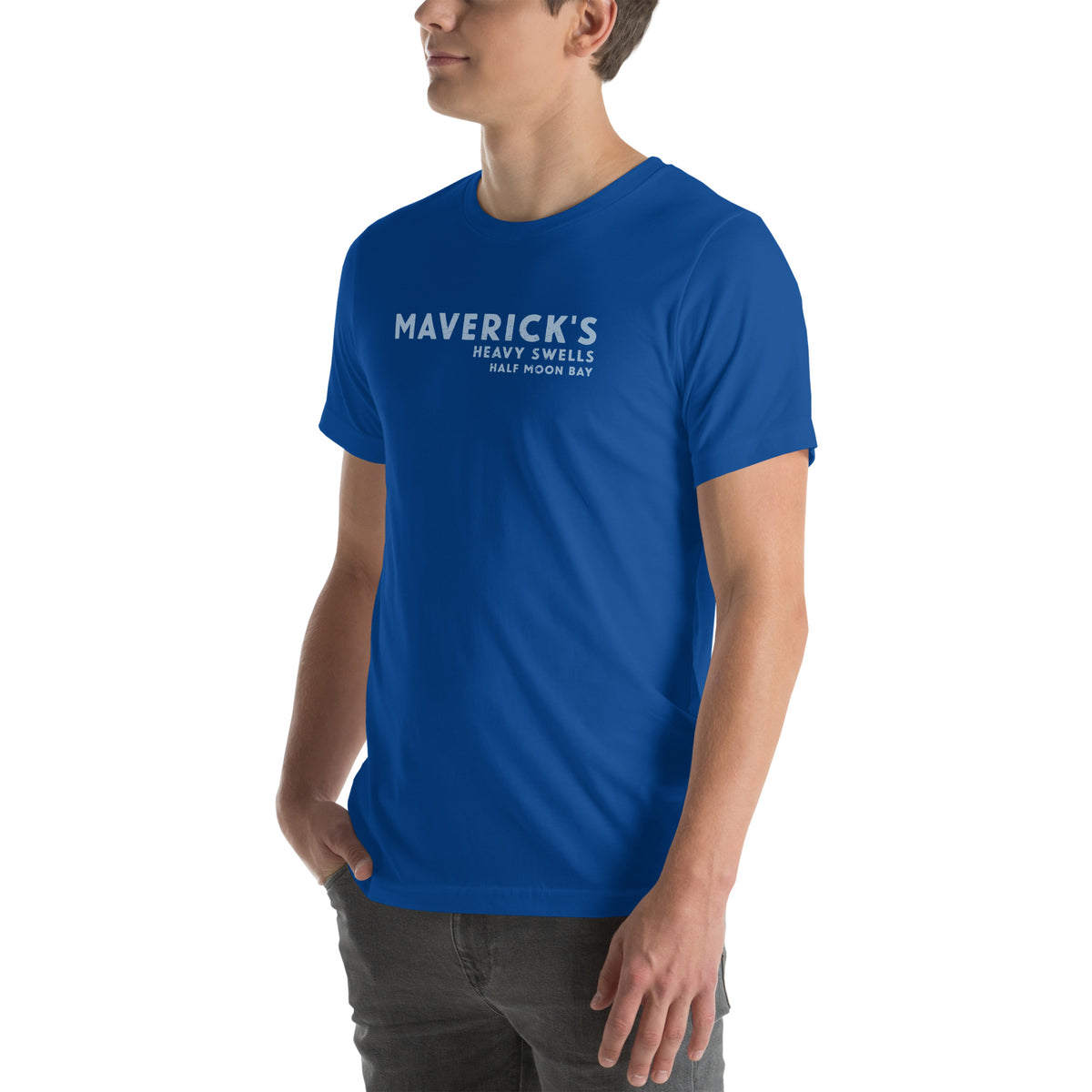 Maverick's Surfing California vintage graphic, printed on a SodaPop Cool t-shirt.