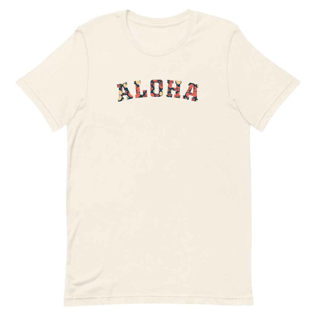 Aloha Hawaii Block vintage graphic, printed on a SodaPop Cool t-shirt.