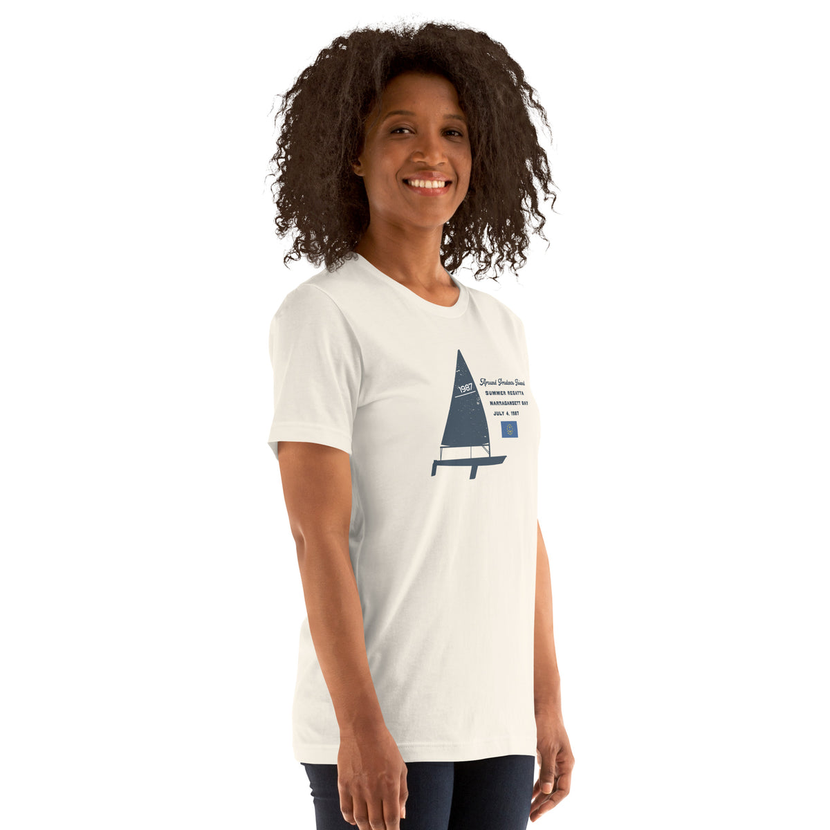 Rhode Island Sailing Prudence vintage graphic, printed on a SodaPop Cool t-shirt.
