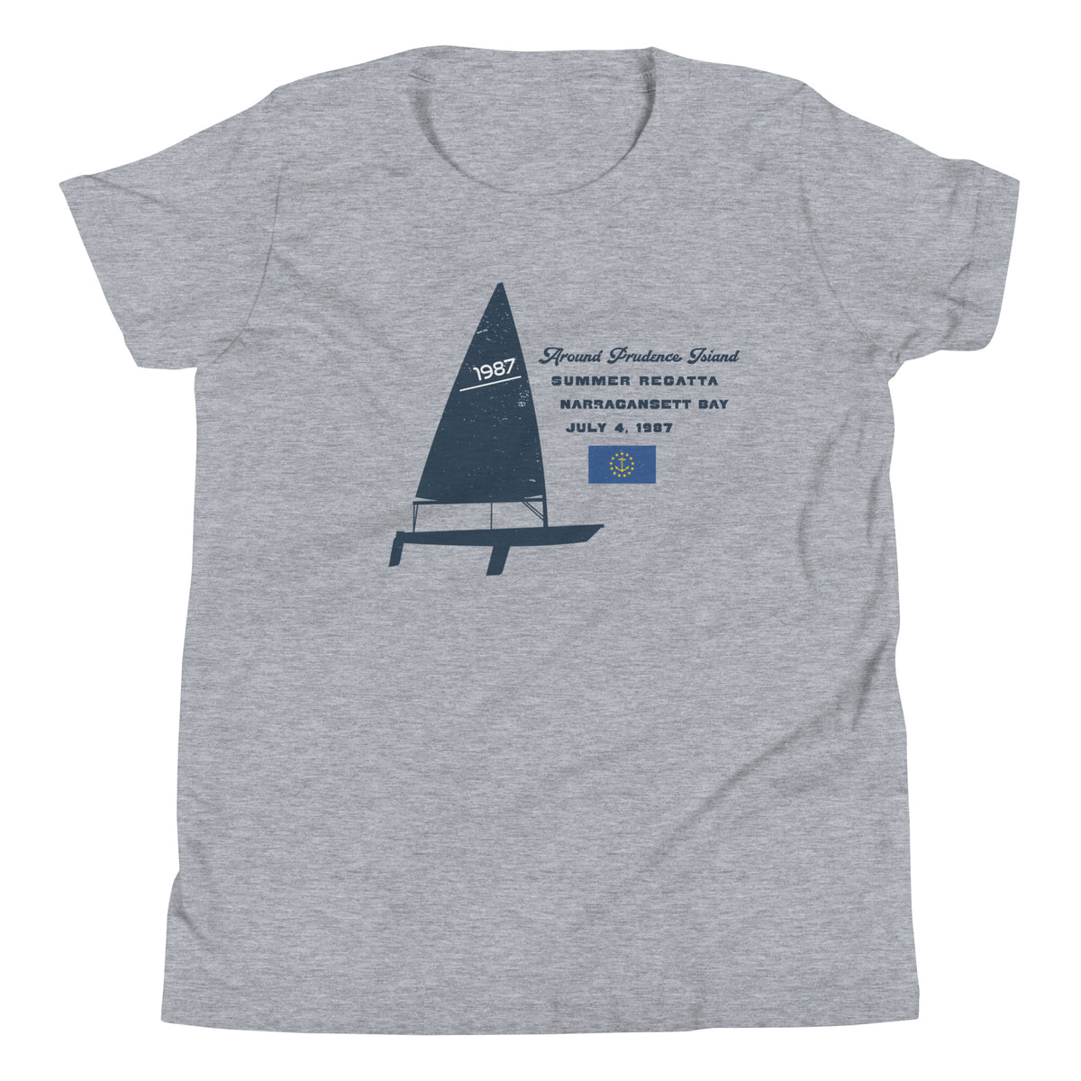 Rhode Island Sailing Prudence vintage graphic, printed on a SodaPop Cool kids t-shirt.