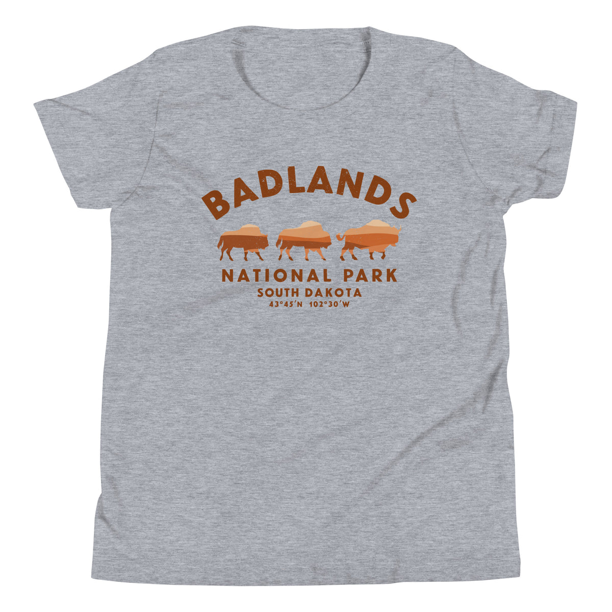 Badlands National Park South Dakota Bison vintage graphic, printed on a SodaPop Cool kids t-shirt.