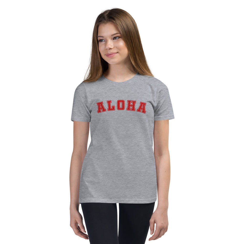 Aloha Hawaii Block vintage graphic, printed on a SodaPop Cool kids t-shirt.