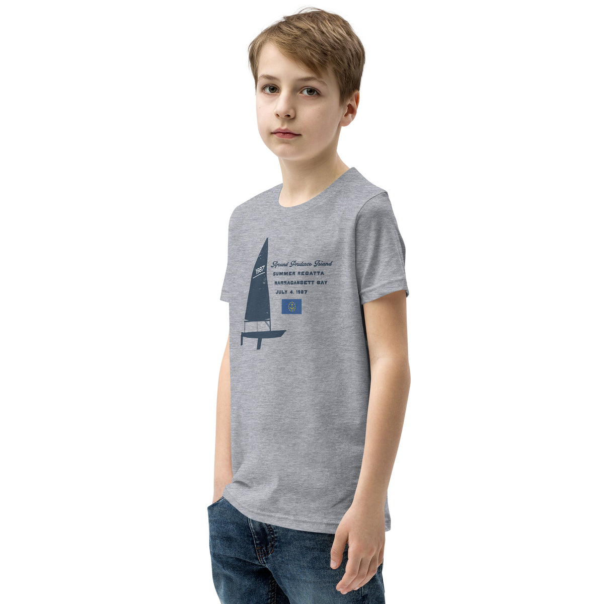Rhode Island Sailing Prudence vintage graphic, printed on a SodaPop Cool kids t-shirt.