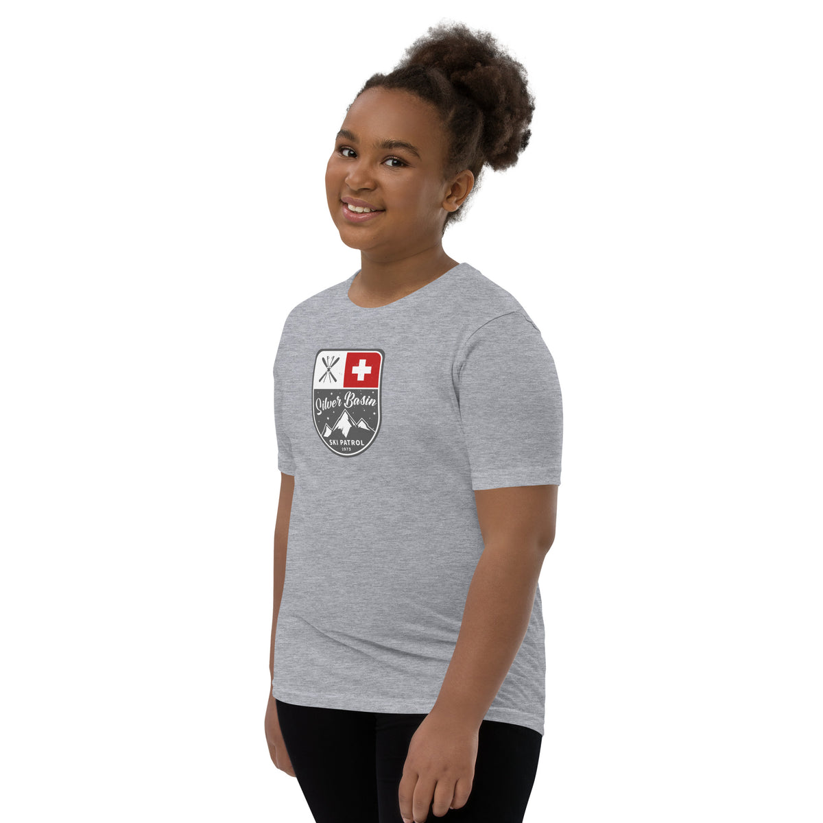 Silver Basin Ski California vintage graphic, printed on a SodaPop Cool kids t-shirt.