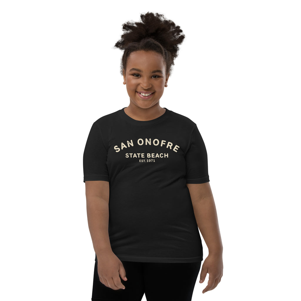 San Onofre Beach California vintage graphic, printed on a SodaPop Cool kids t-shirt.