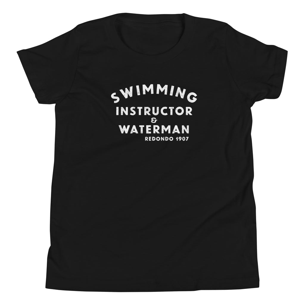 Swimming Instructor & Waterman California vintage graphic, printed on a SodaPop Cool kids t-shirt.