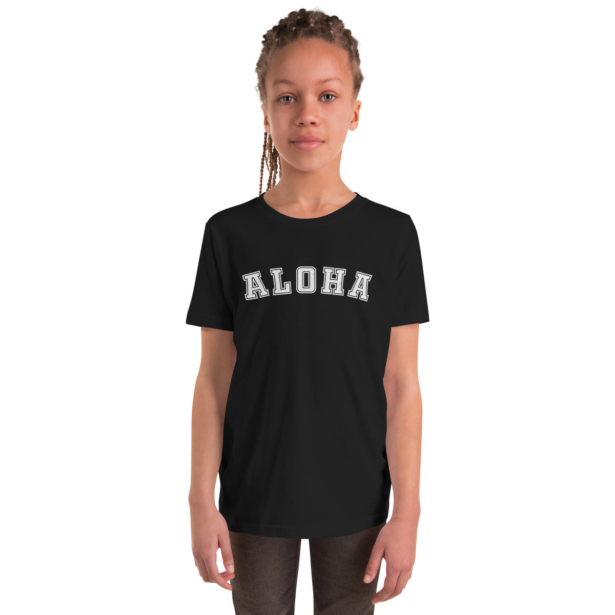 Aloha Hawaii Block vintage graphic, printed on a SodaPop Cool kids t-shirt.