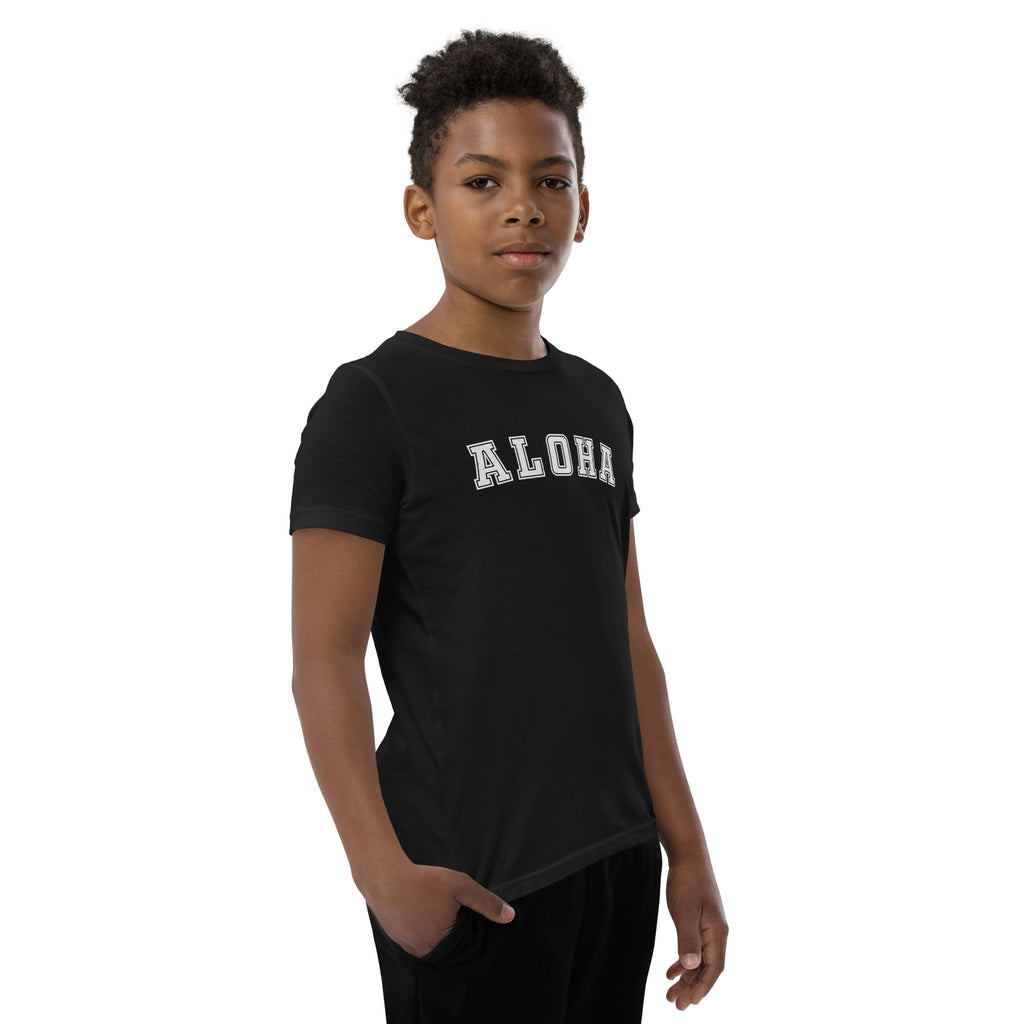 Aloha Hawaii Block vintage graphic, printed on a SodaPop Cool kids t-shirt.