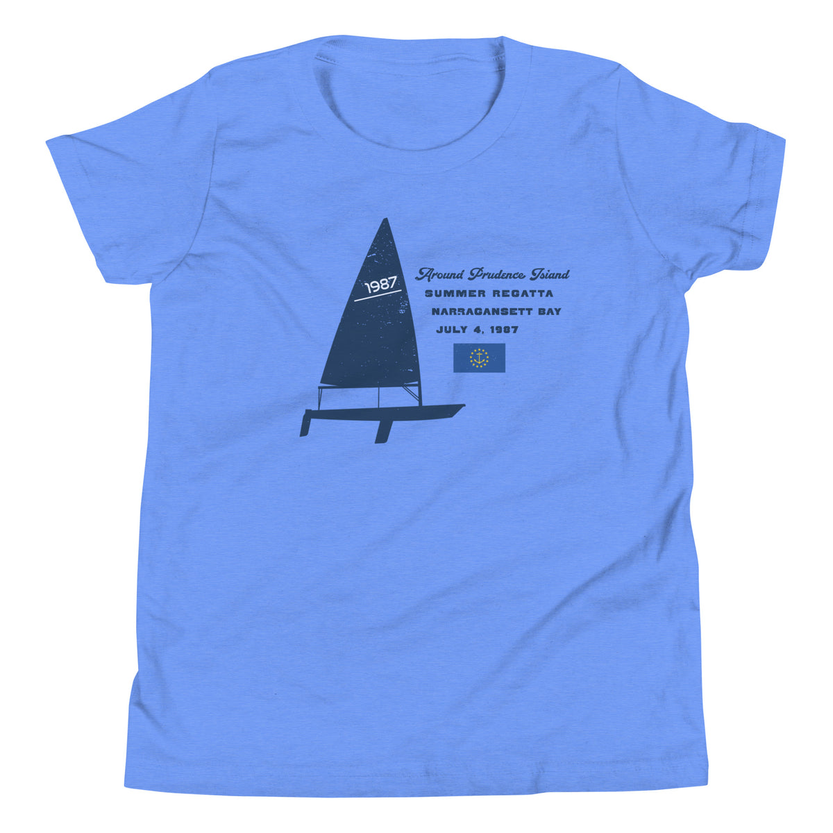 Rhode Island Sailing Prudence vintage graphic, printed on a SodaPop Cool kids t-shirt.