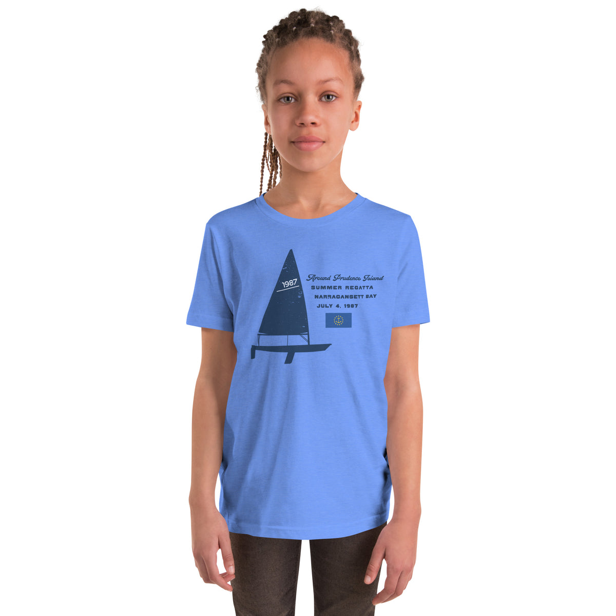 Rhode Island Sailing Prudence vintage graphic, printed on a SodaPop Cool kids t-shirt.