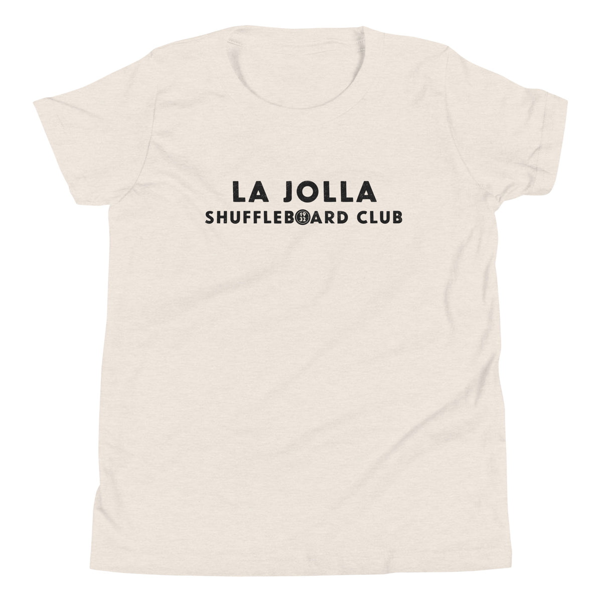 La Jolla Shuffleboard Club 1932 California vintage graphic, printed on a SodaPop Cool kids t-shirt.