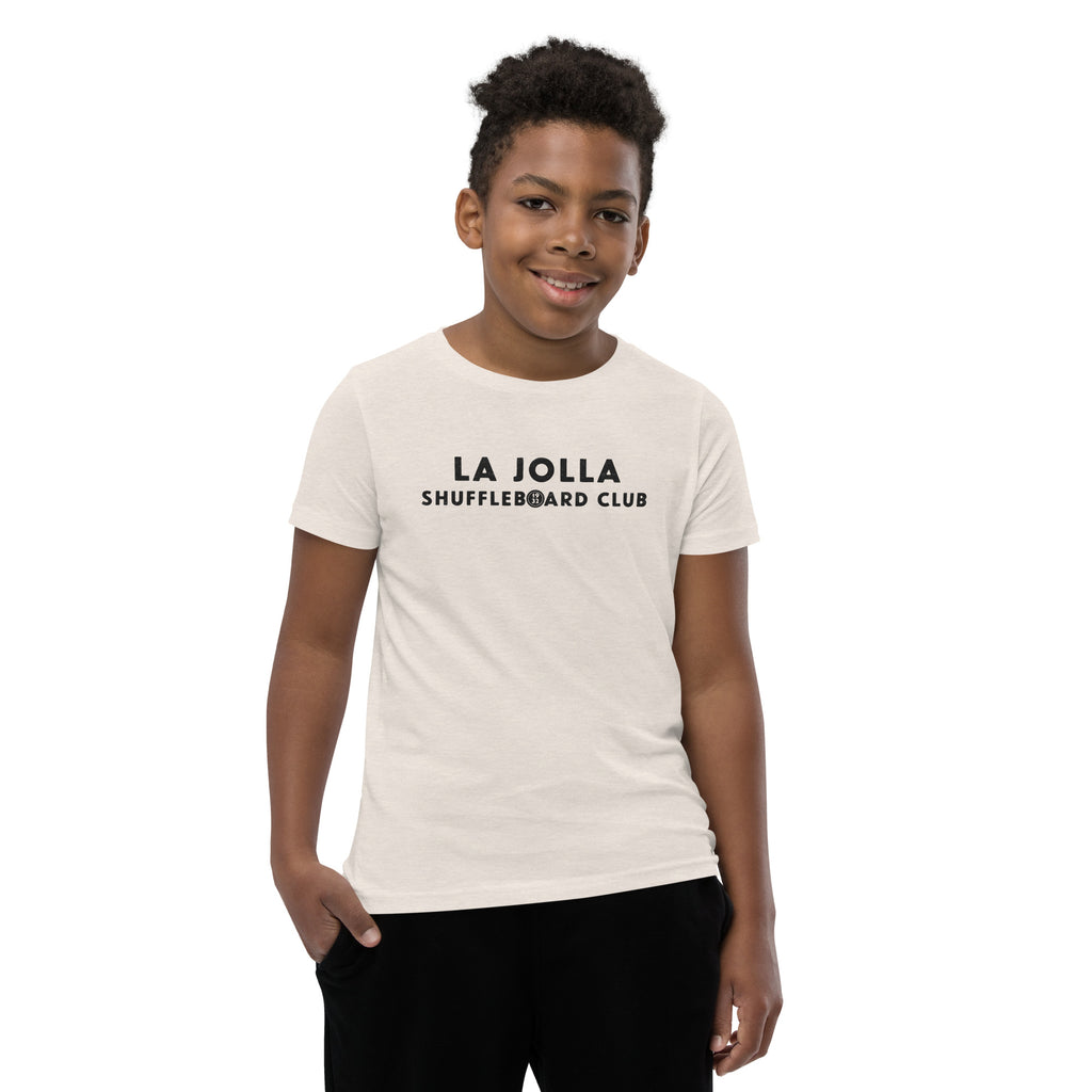 La Jolla Shuffleboard Club 1932 California vintage graphic, printed on a SodaPop Cool kids t-shirt.