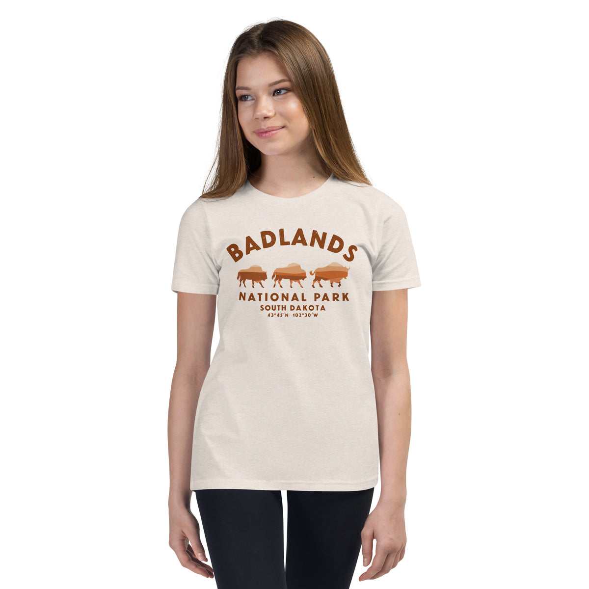 Badlands National Park South Dakota Bison vintage graphic, printed on a SodaPop Cool kids t-shirt.