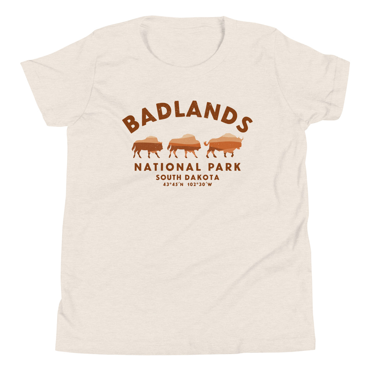 Badlands National Park South Dakota Bison vintage graphic, printed on a SodaPop Cool kids t-shirt.