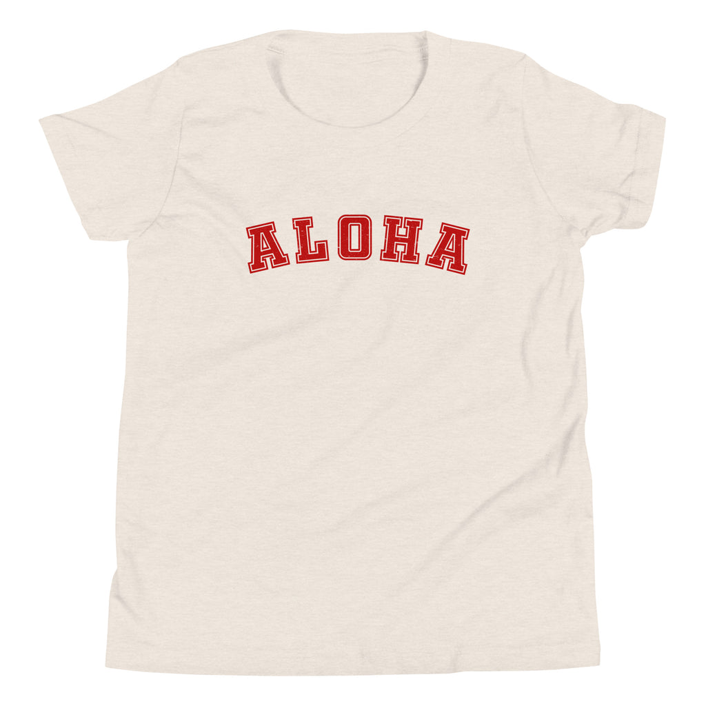 Aloha Hawaii Block vintage graphic, printed on a SodaPop Cool kids t-shirt.