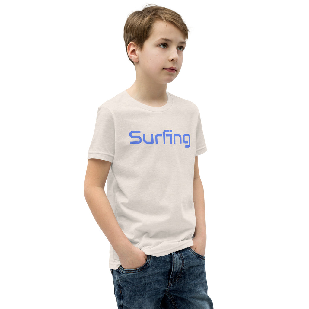 Surfing vintage graphic, printed on a SodaPop Cool kids t-shirt.