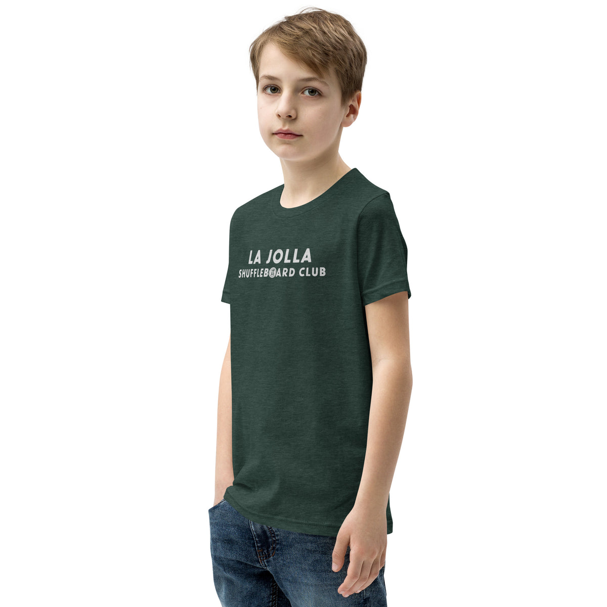 La Jolla Shuffleboard Club 1932 California vintage graphic, printed on a SodaPop Cool kids t-shirt.