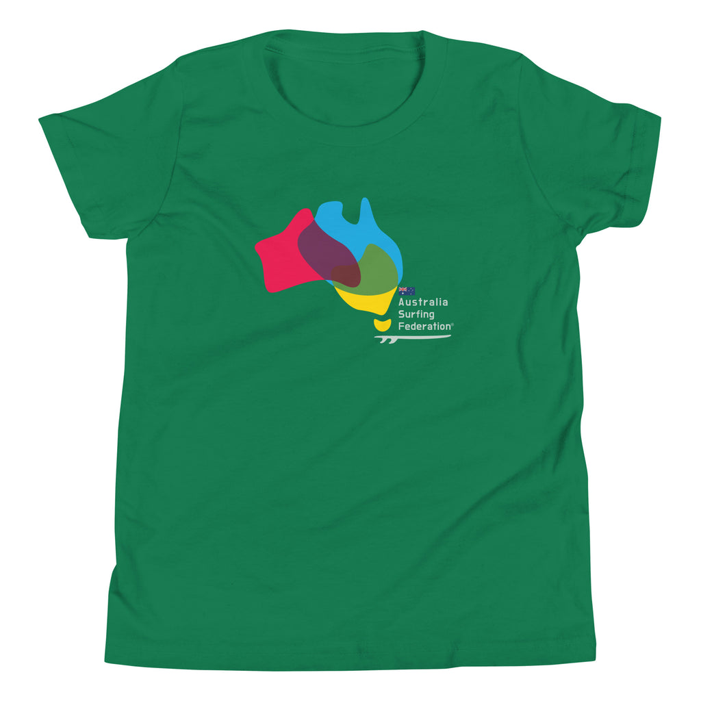 Australia Surfing Federation vintage graphic, printed on a SodaPop Cool kids t-shirt.