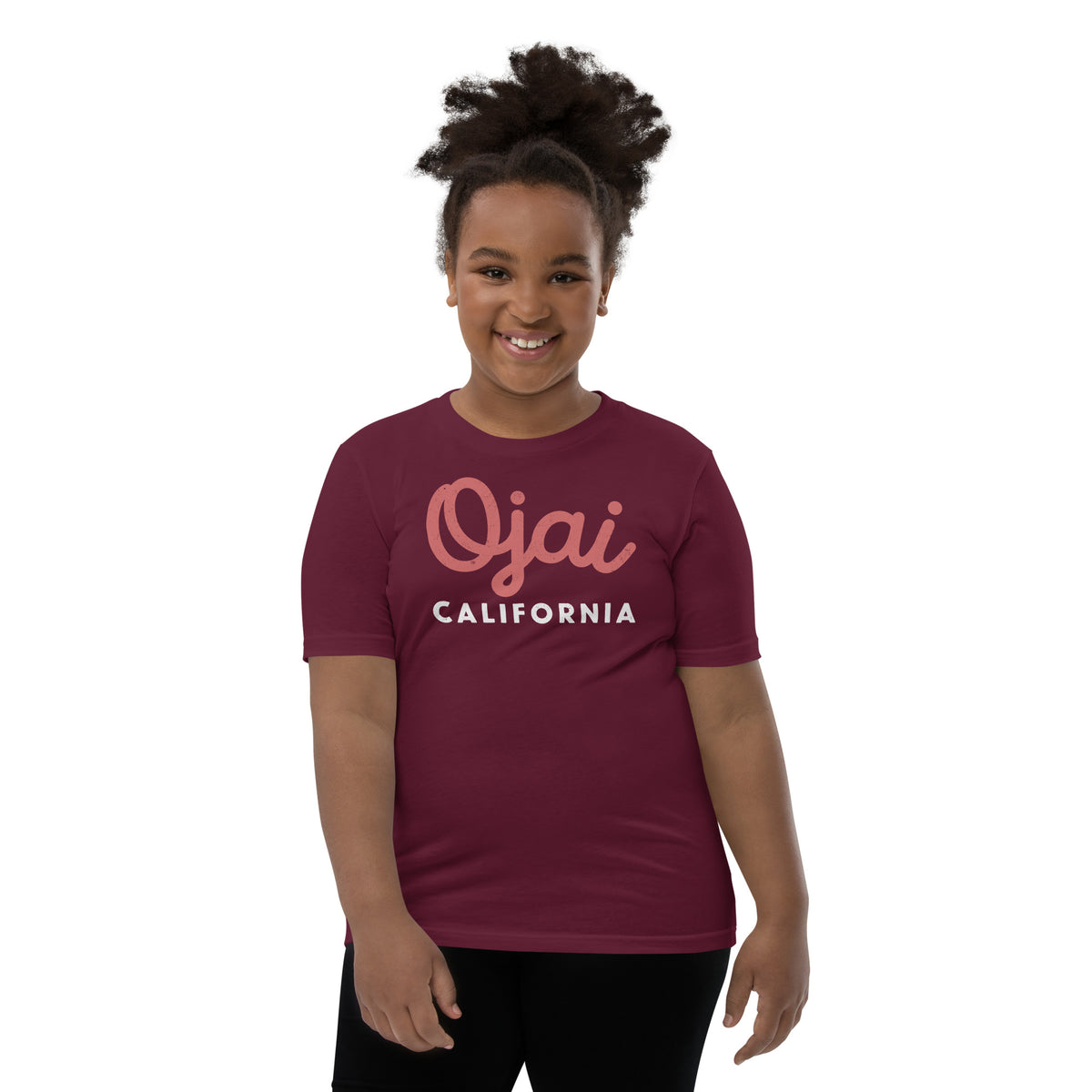 "Ojai California" in classic vintage lettering, printed on a SodaPop Cool kids t-shirt.