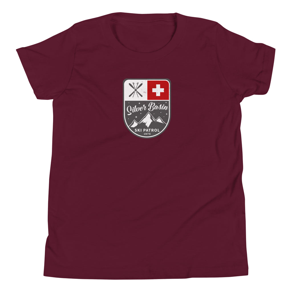 Silver Basin Ski California vintage graphic, printed on a SodaPop Cool kids t-shirt.