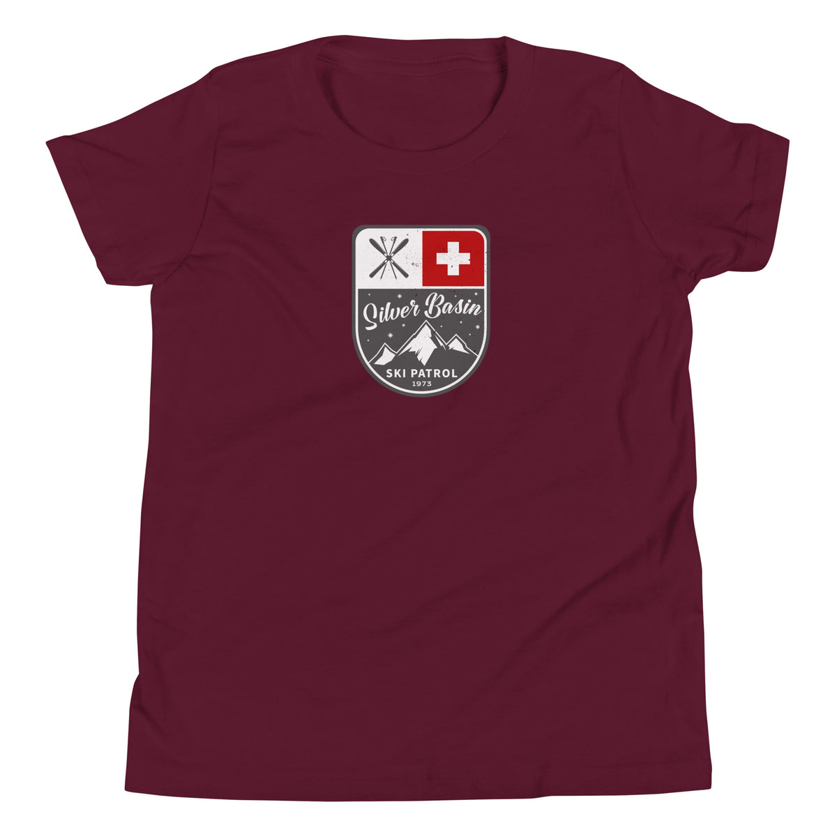 Silver Basin Ski California vintage graphic, printed on a SodaPop Cool kids t-shirt.