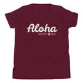 "Waikiki Hotel &amp; Cabanas" in vintage Hawaiian resort lettering, printed on a SodaPop Cool kids t-shirt.