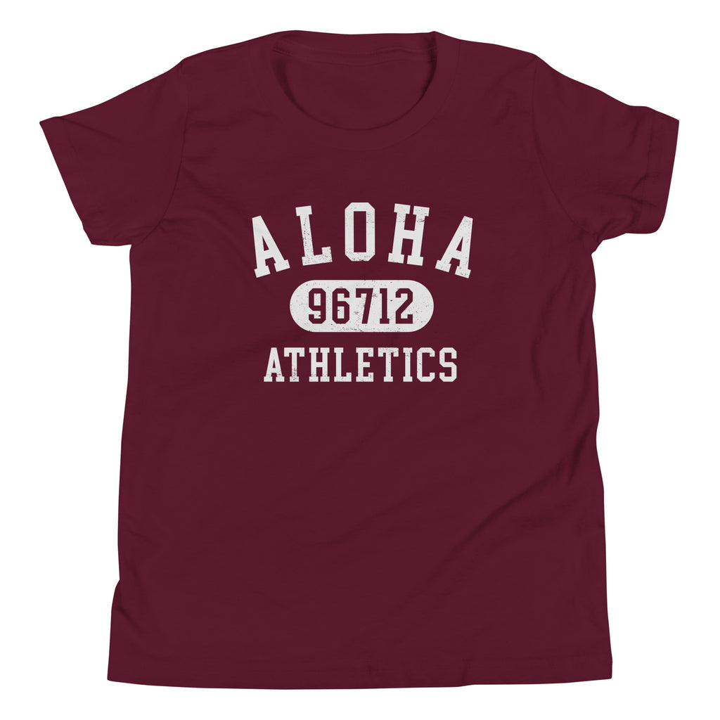 Aloha Hawaii Athletics 96712 vintage graphic, printed on a SodaPop Cool kids t-shirt.