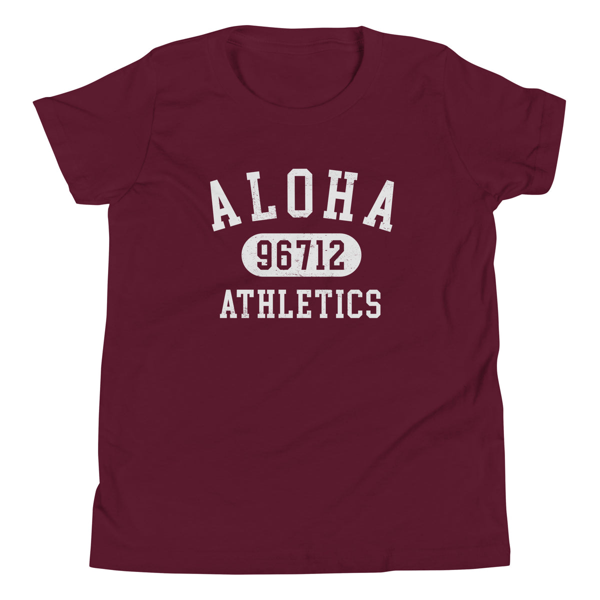 Aloha Hawaii Athletics 96712 vintage graphic, printed on a SodaPop Cool kids t-shirt.