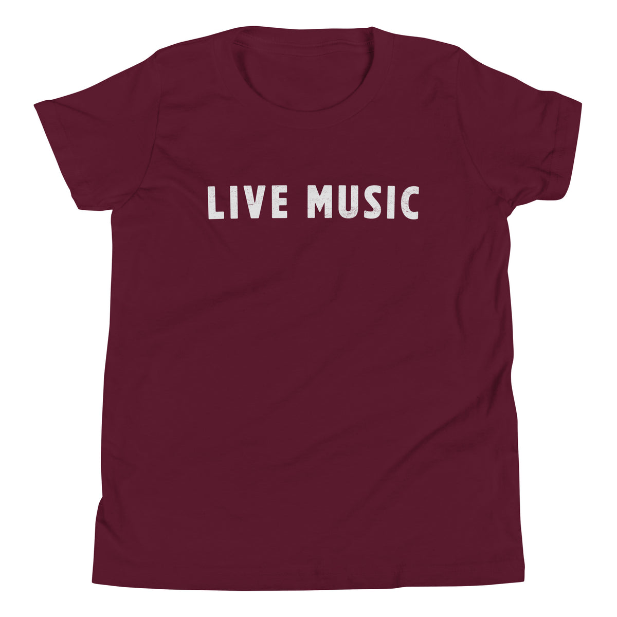 Live Music vintage graphic, printed on a SodaPop Cool kids t-shirt.