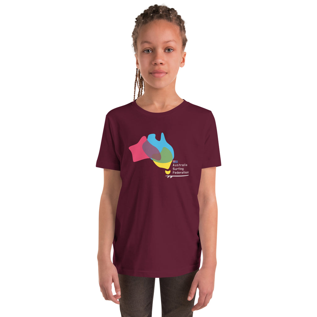 Australia Surfing Federation vintage graphic, printed on a SodaPop Cool kids t-shirt.