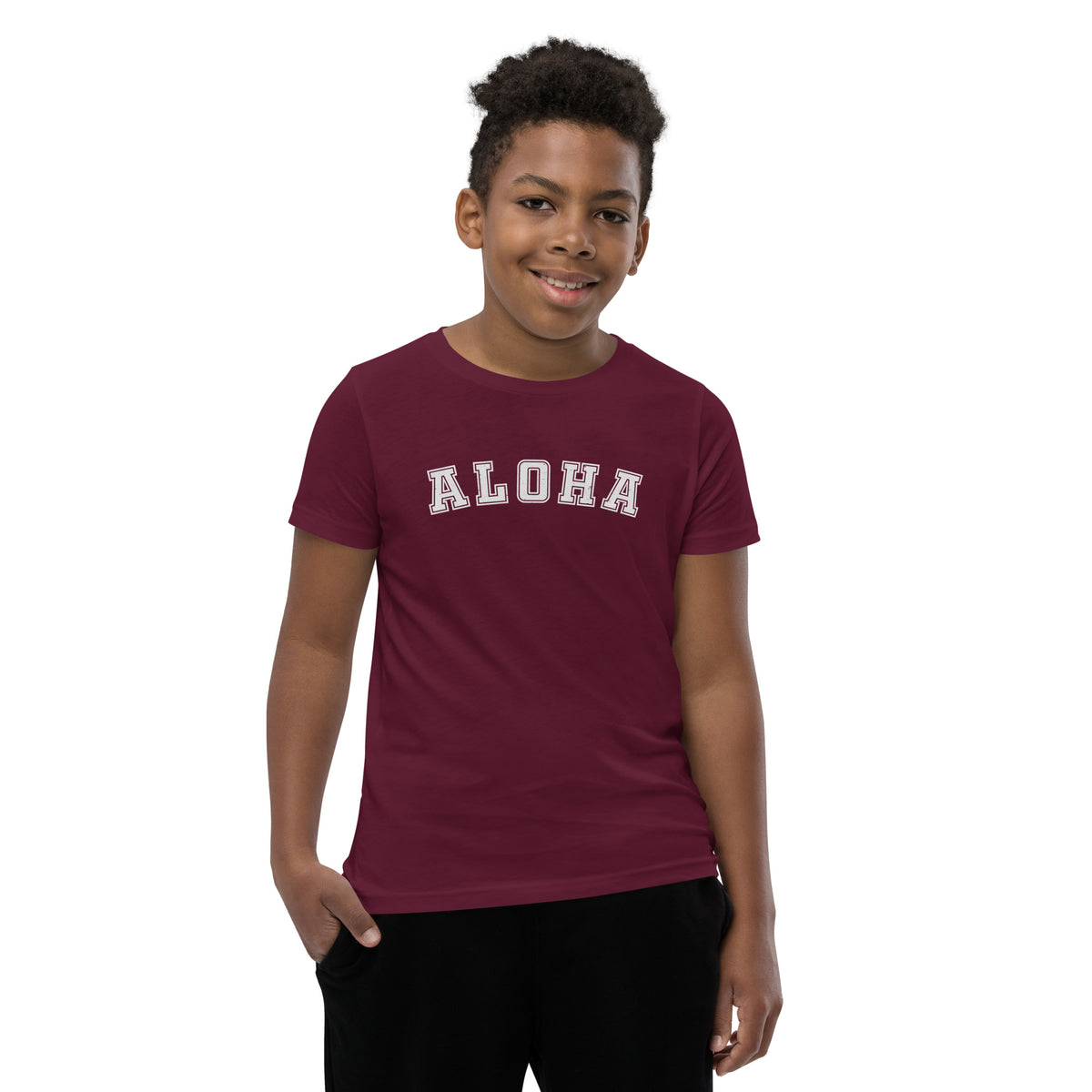 Aloha Hawaii Block vintage graphic, printed on a SodaPop Cool kids t-shirt.