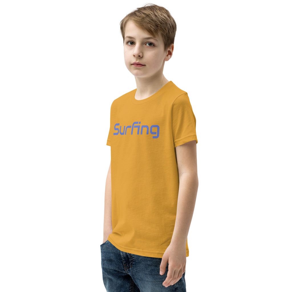 Surfing vintage graphic, printed on a SodaPop Cool kids t-shirt.
