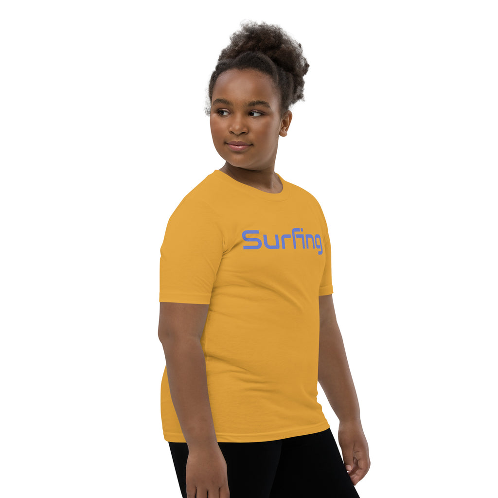 Surfing vintage graphic, printed on a SodaPop Cool kids t-shirt.