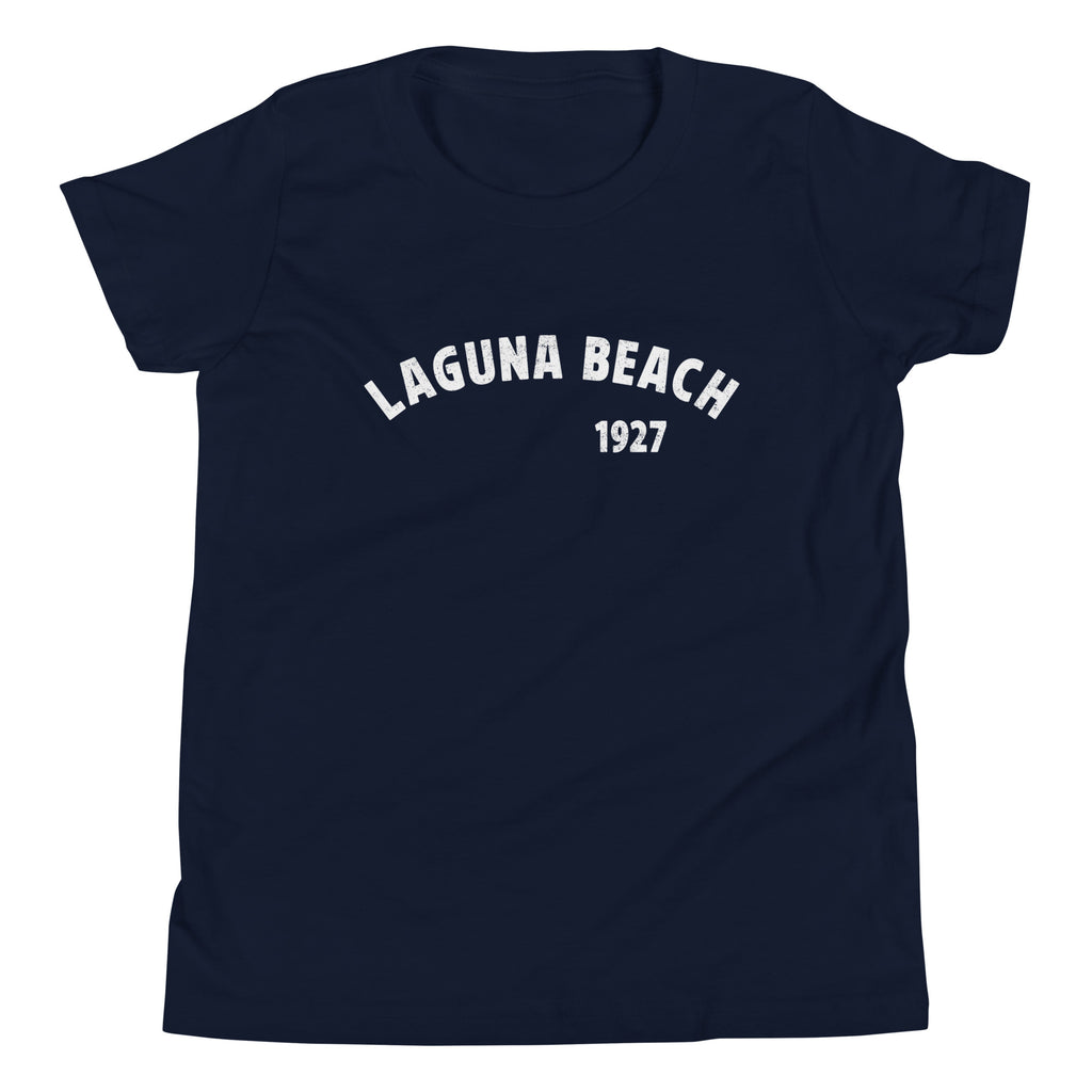 Laguna Beach 1927 California vintage graphic, printed on a SodaPop Cool kids t-shirt.