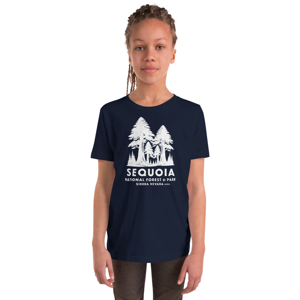 Sequoia Forest & Park California vintage graphic, printed on a SodaPop Cool kids t-shirt.