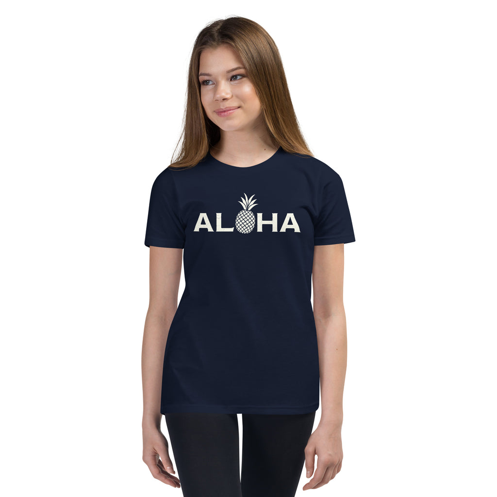 Aloha Hawaii Pineapple vintage graphic, printed on a SodaPop Cool kids t-shirt.
