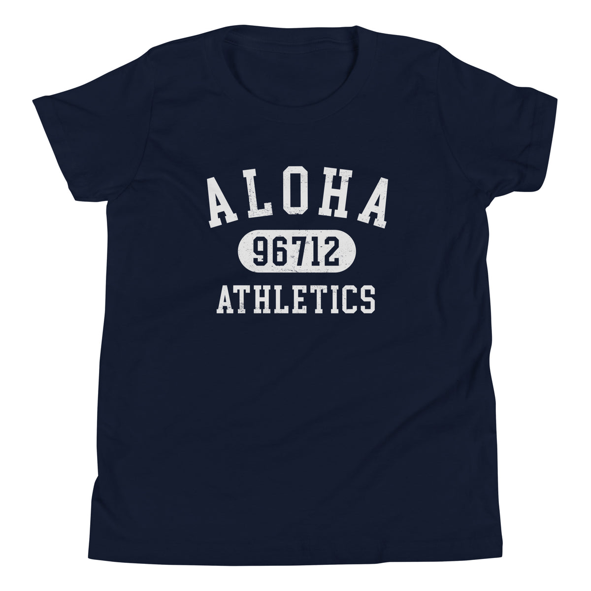 Aloha Hawaii Athletics 96712 vintage graphic, printed on a SodaPop Cool kids t-shirt.