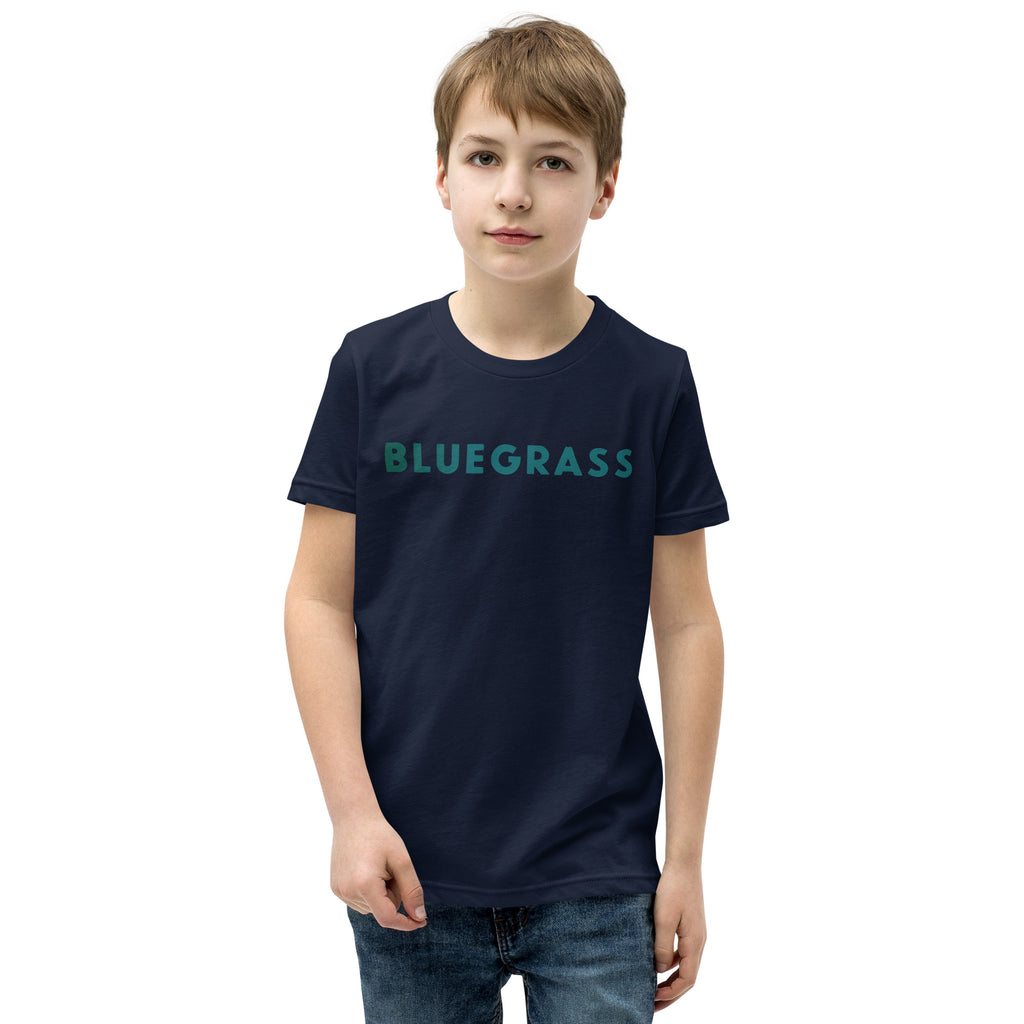 Bluegrass vintage graphic, printed on a SodaPop Cool kids t-shirt.