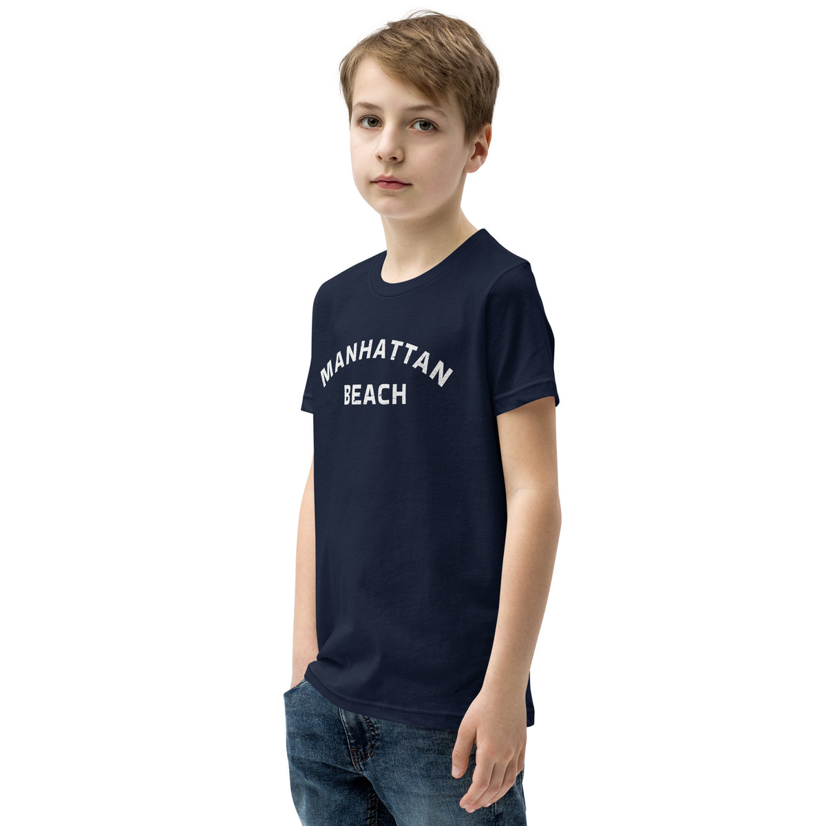 Manhattan Beach California vintage graphic, printed on a SodaPop Cool kids t-shirt.