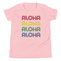 Aloha Hawaii Colors x 4 vintage graphic, printed on a SodaPop Cool kids t-shirt.