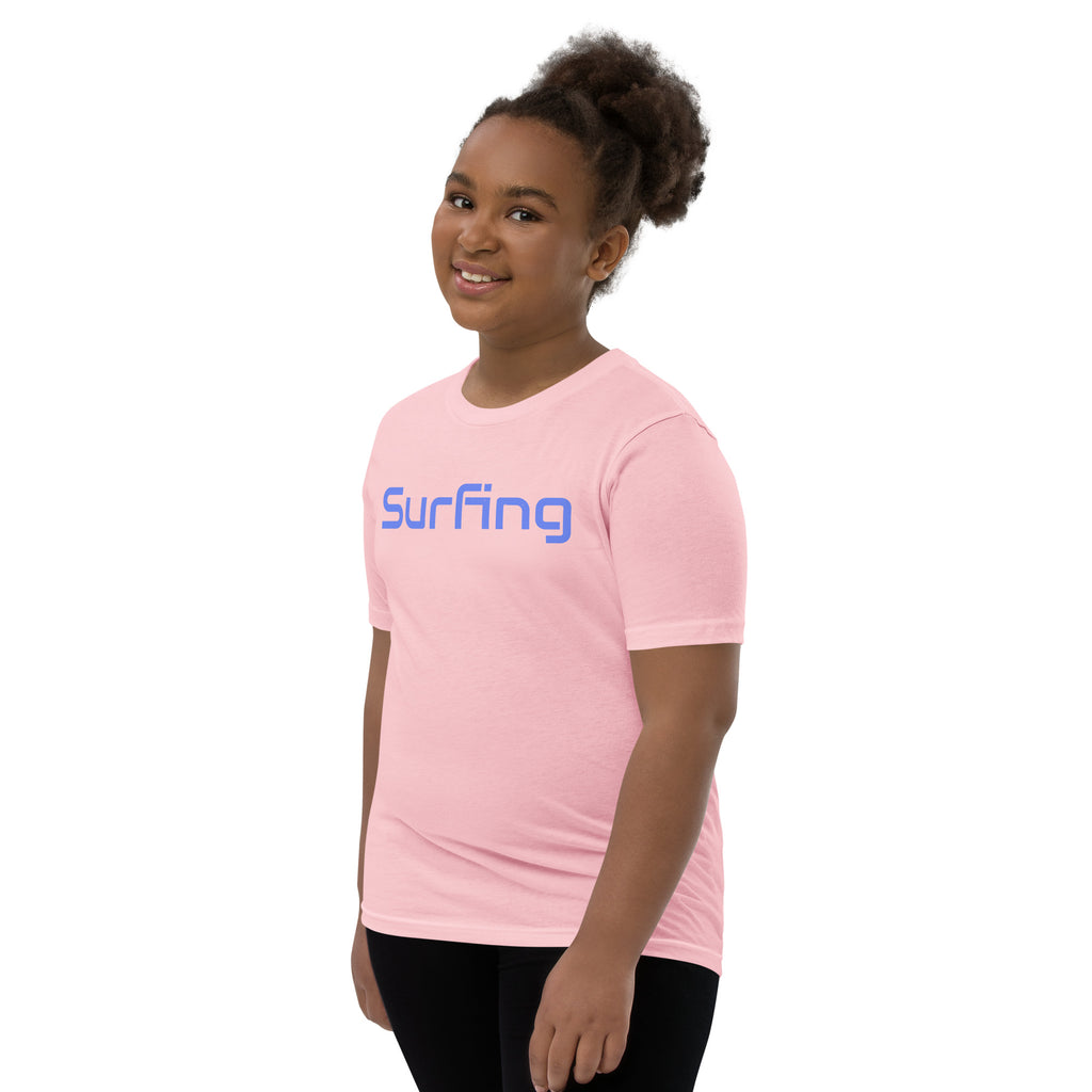 Surfing vintage graphic, printed on a SodaPop Cool kids t-shirt.