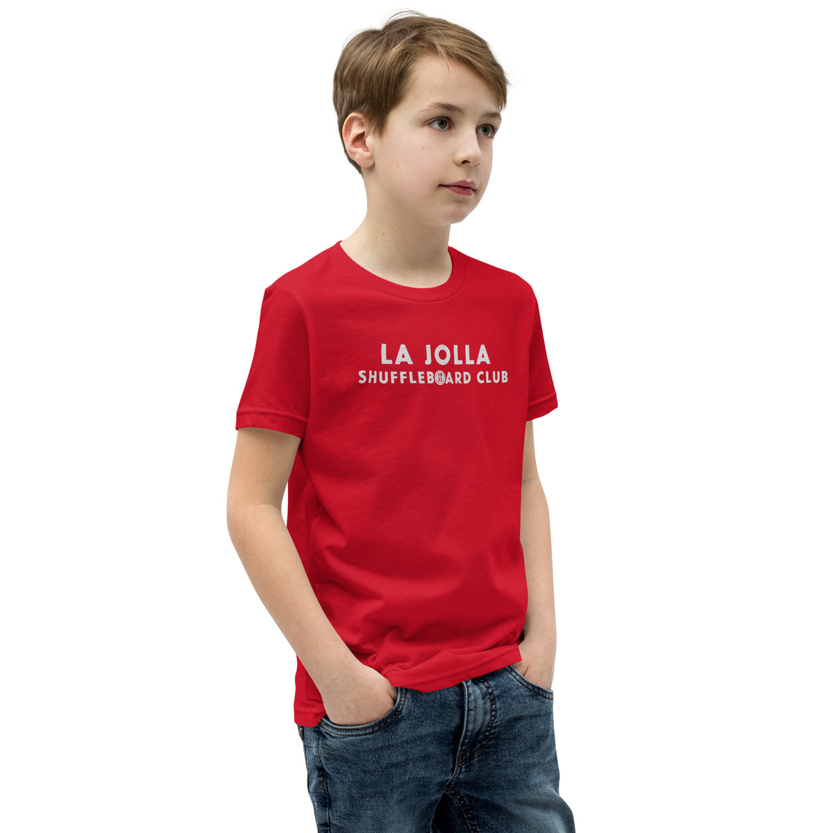La Jolla Shuffleboard Club 1932 California vintage graphic, printed on a SodaPop Cool kids t-shirt.
