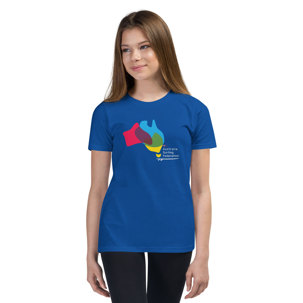 Australia Surfing Federation vintage graphic, printed on a SodaPop Cool kids t-shirt.