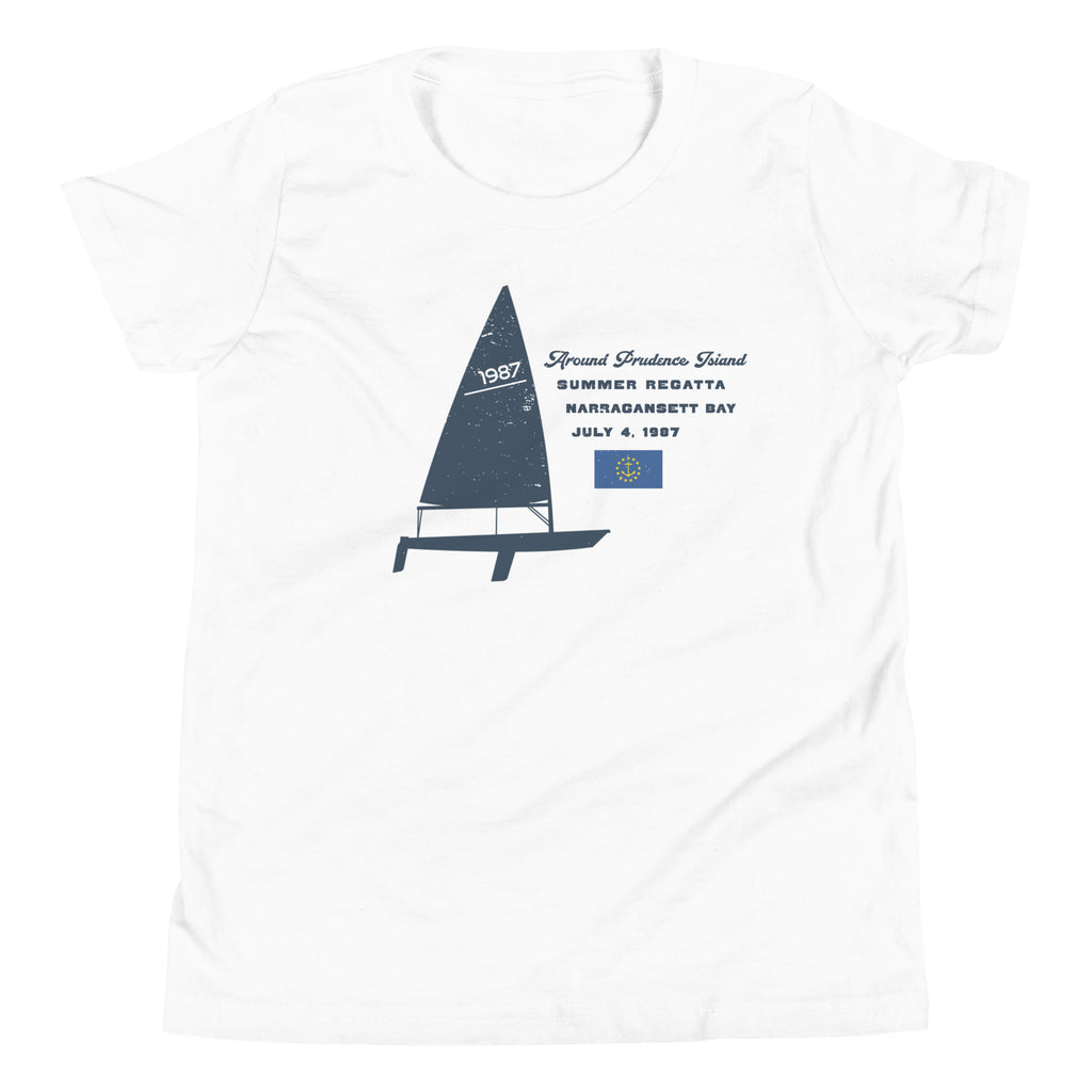 Rhode Island Sailing Prudence vintage graphic, printed on a SodaPop Cool kids t-shirt.