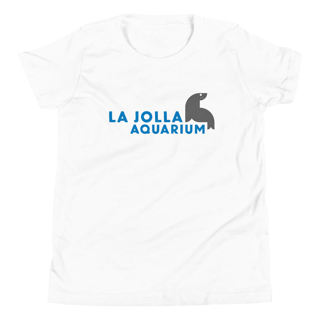 La Jolla Aquarium vintage graphic, printed on a SodaPop Cool kids t-shirt.