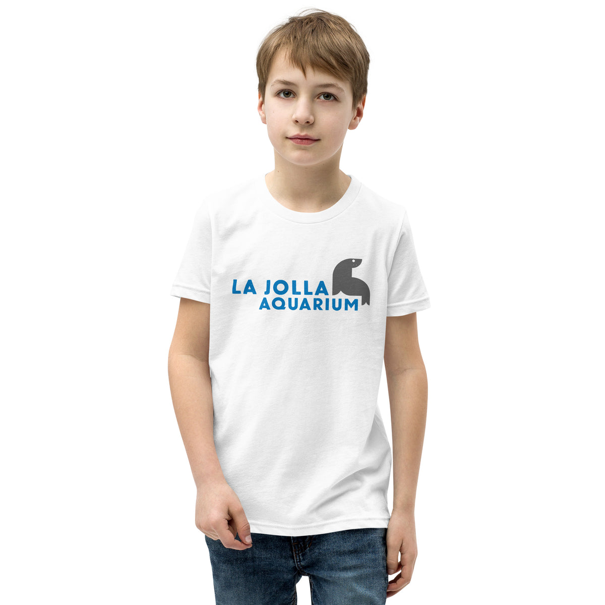 La Jolla Aquarium vintage graphic, printed on a SodaPop Cool kids t-shirt.