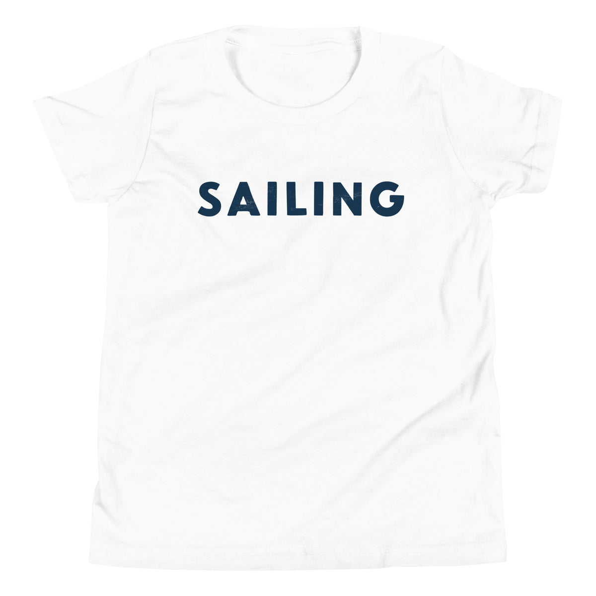 The word "Sailing" in clean vintage lettering, printed on a SodaPop Cool kids t-shirt.